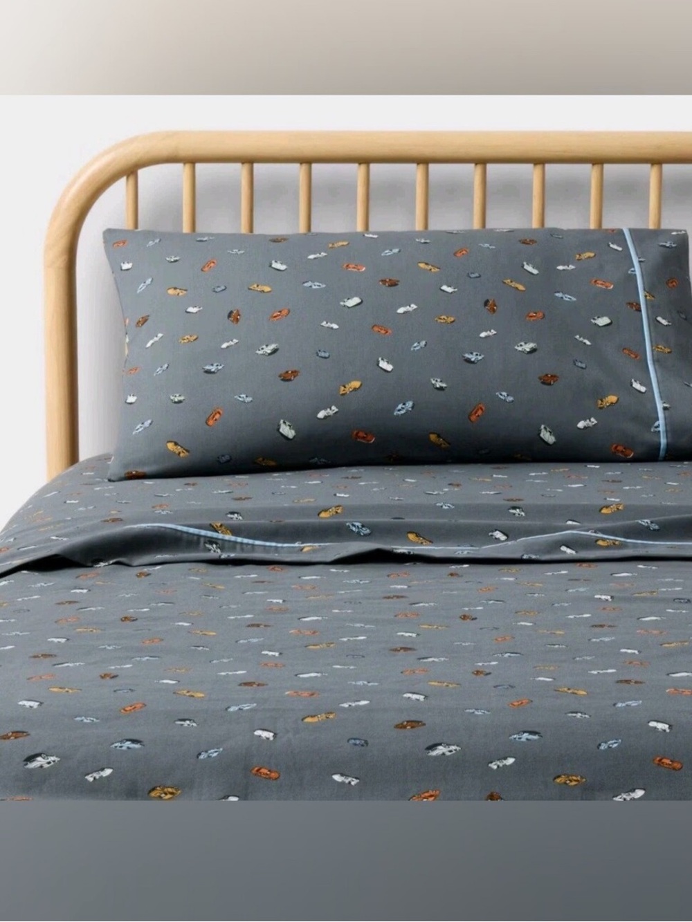 Hot Wheels FULL Retro Car Kids' Cotton Sheet Set Gray - Hot Wheels by Pillowfort